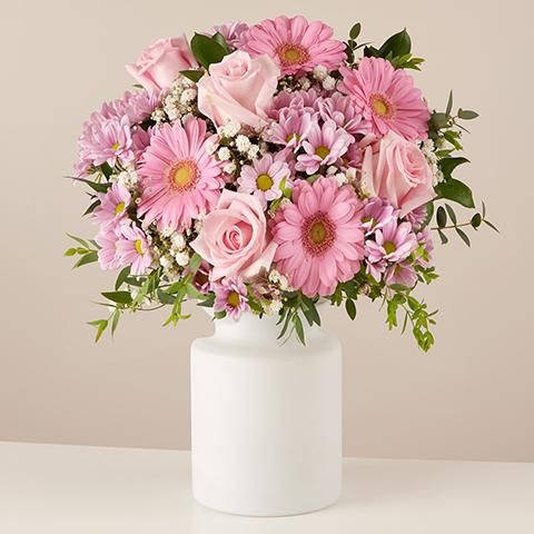 Product photo for Dressed in Pink: Roses and Gerberas