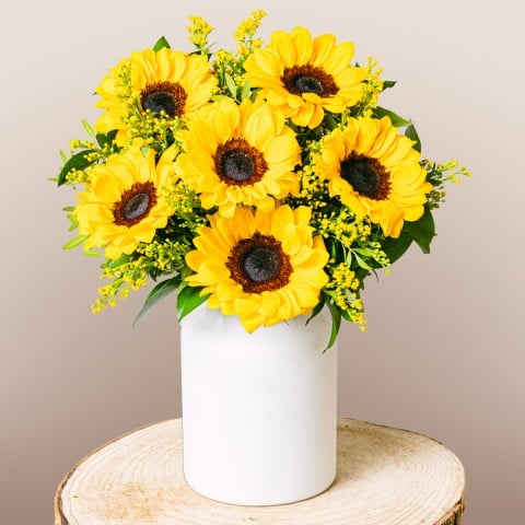 Golden Melody: Sunflowers and Solidago Golden Melody: Sunflowers and Solidago