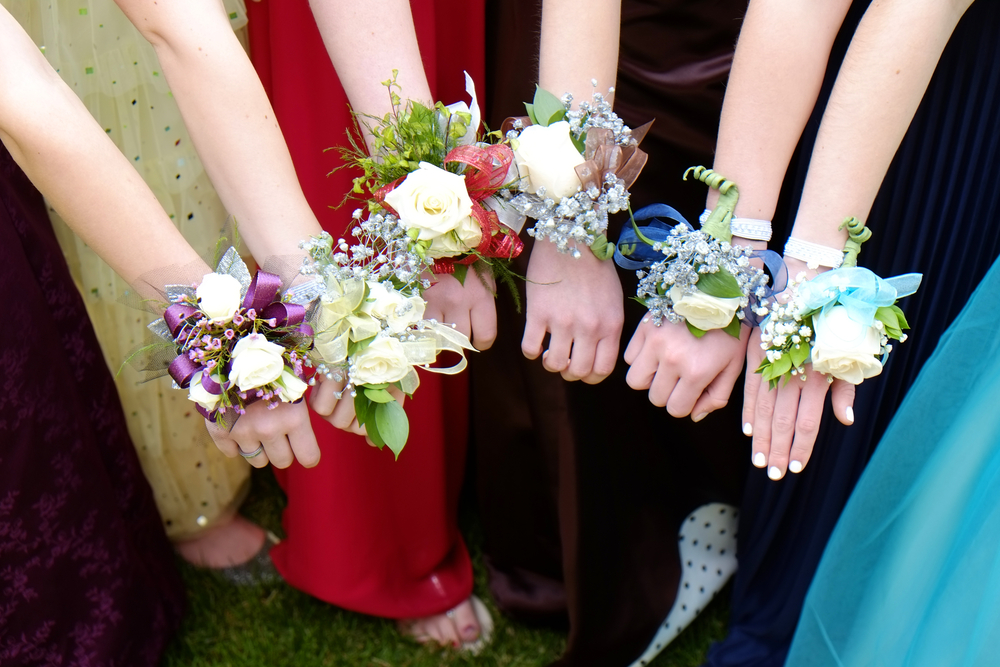 Prom Corsage Is A Beautiful Flower Design That Decorates A Girls Wrist